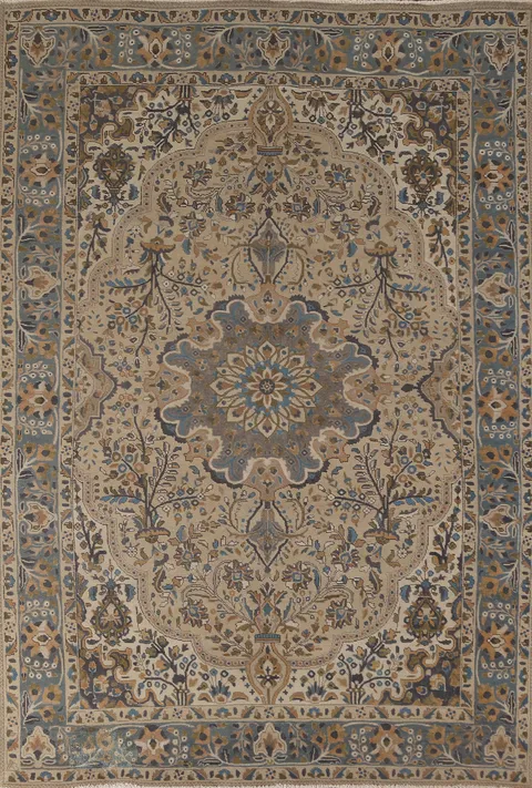 Vintage Wool Tabriz Persian Area Rug 7x10