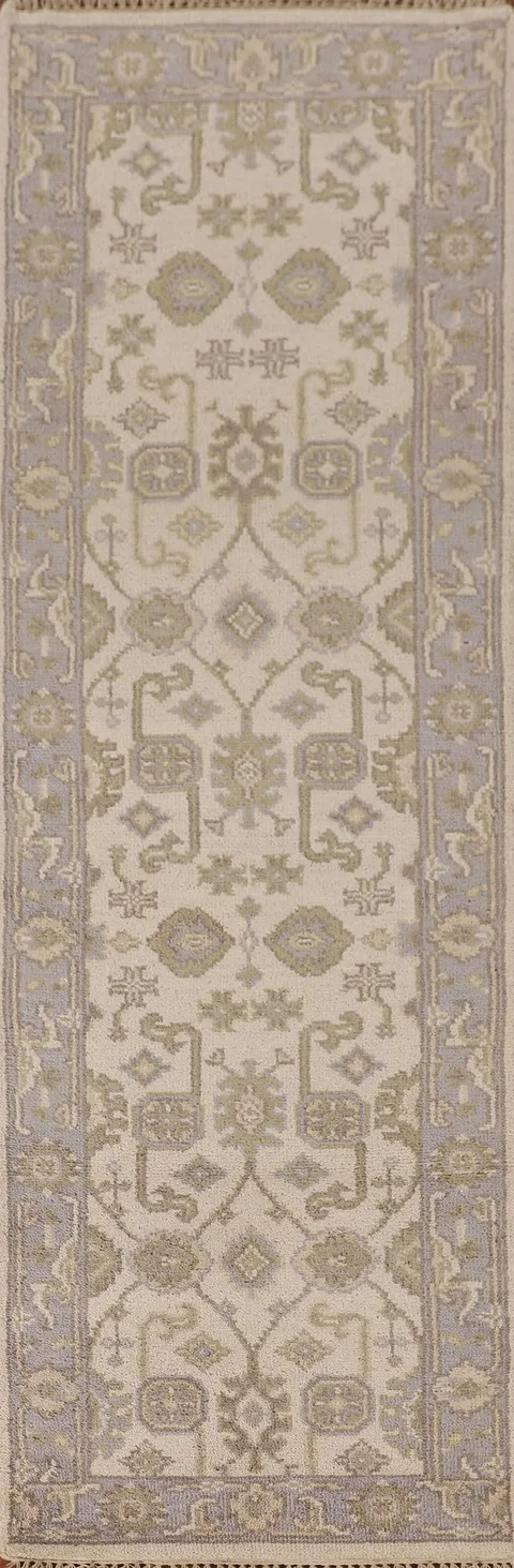 Handmade Oushak Oriental Runner Rug 3x10