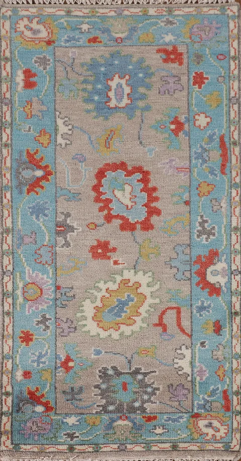 Floral Oushak Oriental Rug 3x6