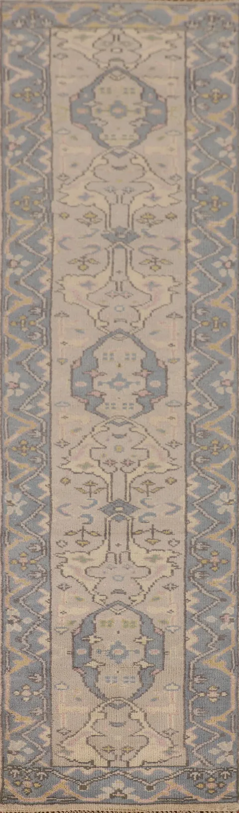 Earth Tone Wool Oushak Oriental Runner Rug 2x10