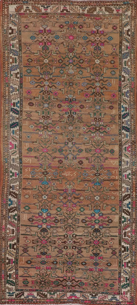 Geometric Hamedan Persian Runner Rug 4x9
