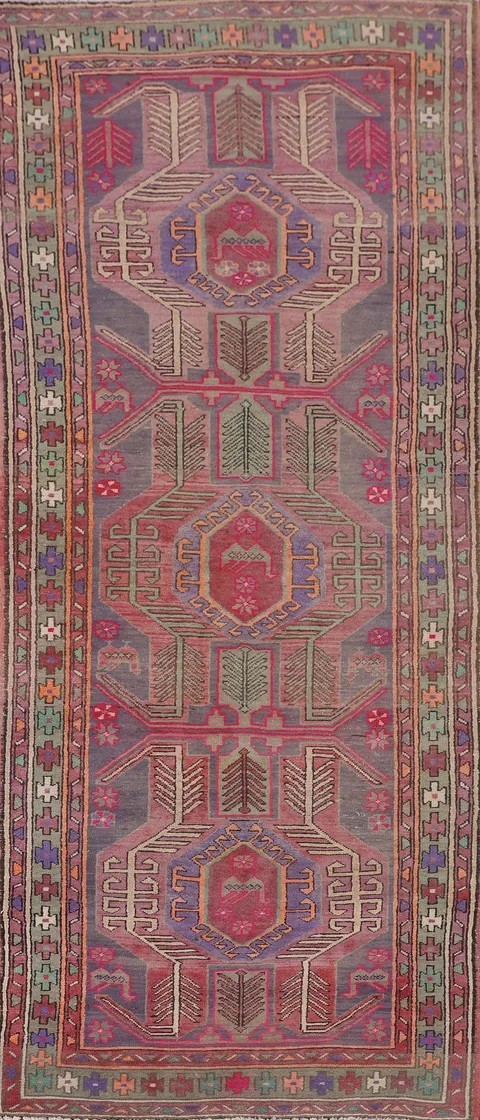 Over-Dyed Ardebil Persian Runner Rug 4x10