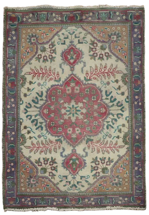 Vintage Wool Tabriz Persian Rug 3x5