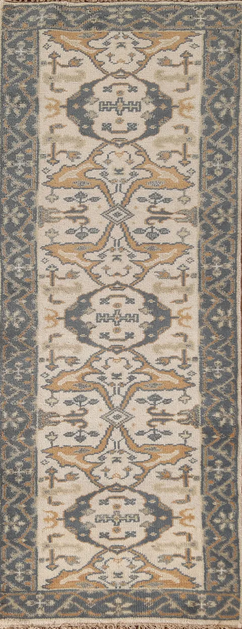 Handmade Oushak Oriental Runner Rug 2x8