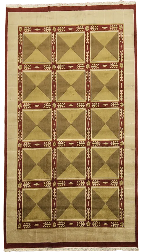 Geometric Nepalese Oriental Area Rug 9x12