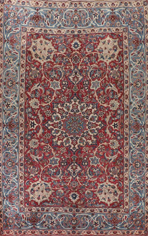 Antique Vegetable Dye Isfahan Persian Rug 9x14