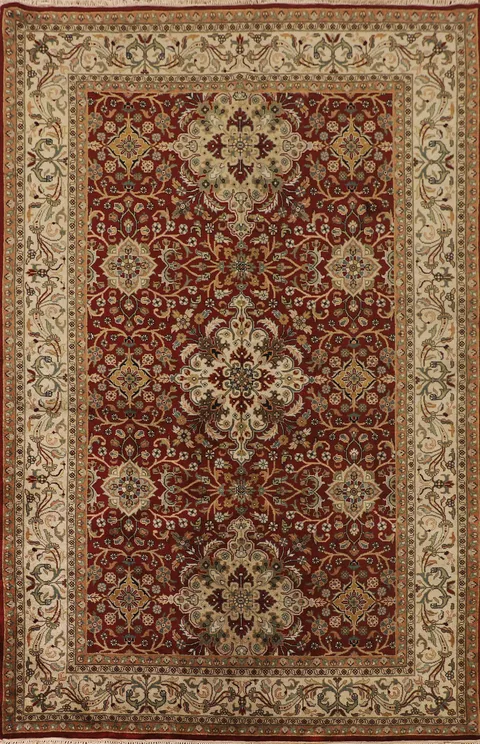 Handmade Floral Agra Oriental Area Rug 6x9