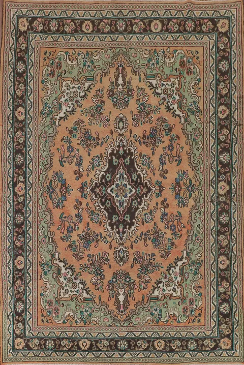 Vintage Wool Hamedan Persian Area Rug 7x10