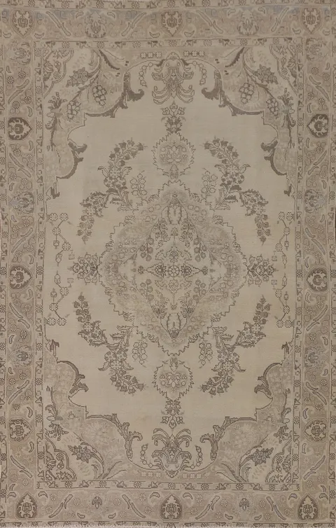 Distressed Wool Tabriz Persian Area Rug 6x10