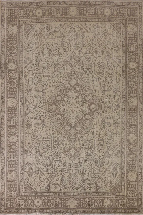 Distressed Wool Tabriz Persian Area Rug 7x9
