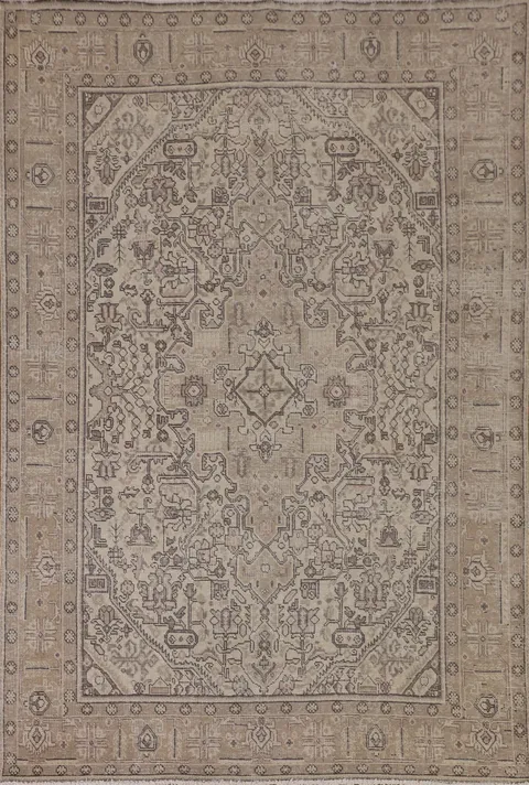 Vintage Distressed Tabriz Persian Area Rug 6x9