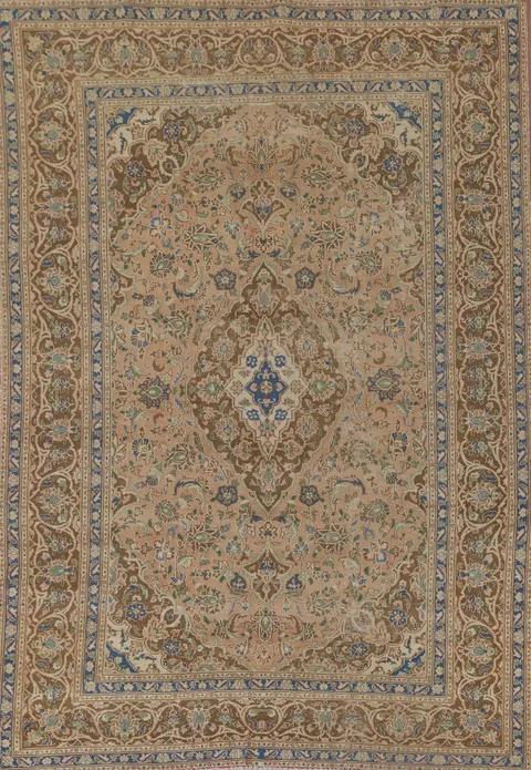 Traditional Mashad Persian Area Rug 6x9