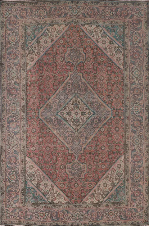 Distressed Wool Tabriz Persian Area Rug 7x10