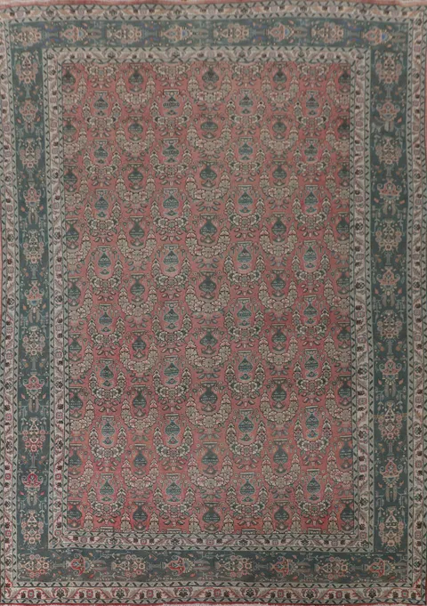 Over Dyed Pink Tabriz Persian Area Rug 10x13