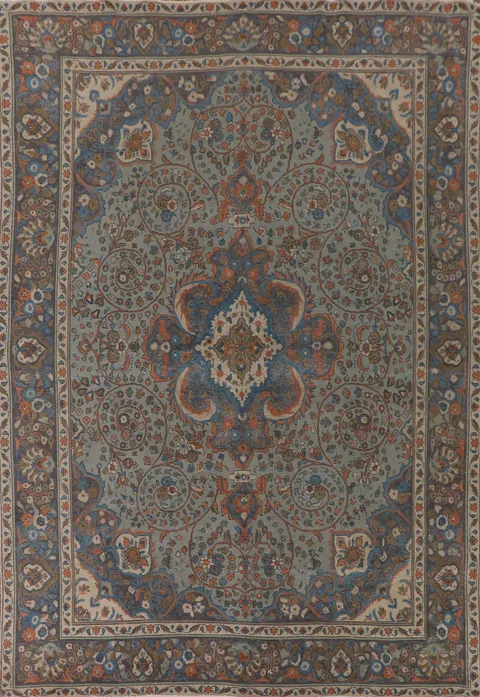 Over Dyed Blue Tabriz Persian Area Rug 10x13