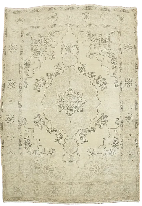 Distressed Wool Tabriz Persian Area Rug 6x9