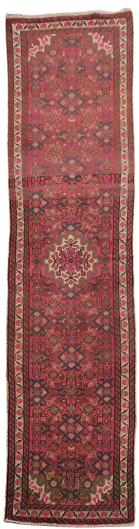 Fuchsia Hamedan Persian Runner Rug 3x10