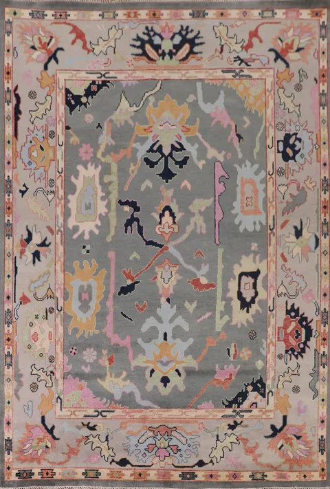 Handmade Gray Oushak Oriental Area Rug 9x12