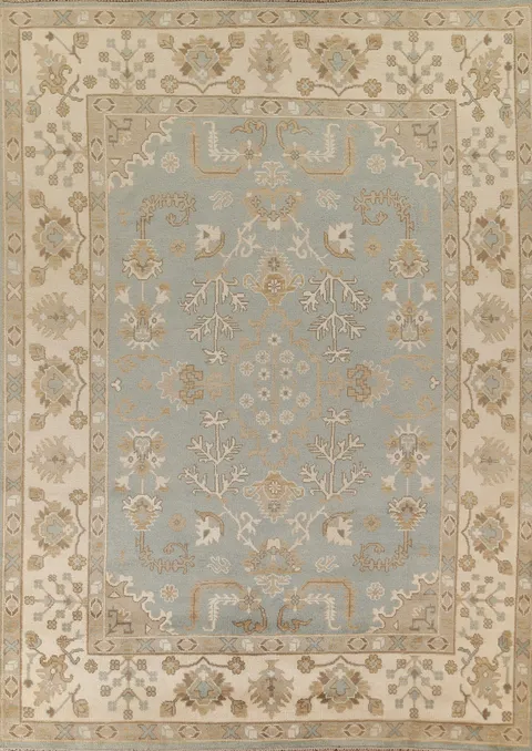 Earth Tone Wool Oushak Indian Area Rug 9x12