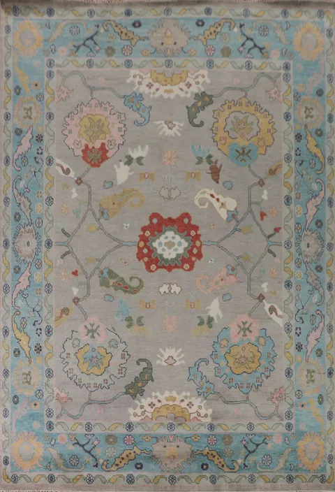 Handmade Gray Oushak Oriental Area Rug 9x12