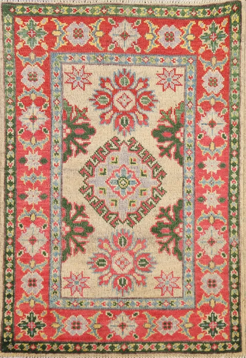 Geometric Wool Kazak Wool Rug 2x3