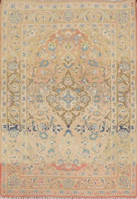 Vintage Wool Kashan Persian Foyer Rug 3x5
