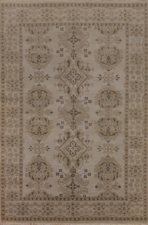 Earth Tone Wool Oushak Oriental Area Rug 6x9