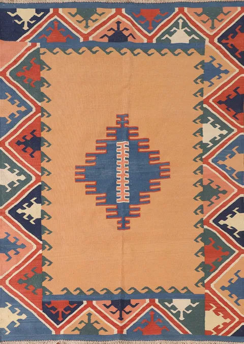 Geometric Kilim Shiraz Persian Rug 5x6