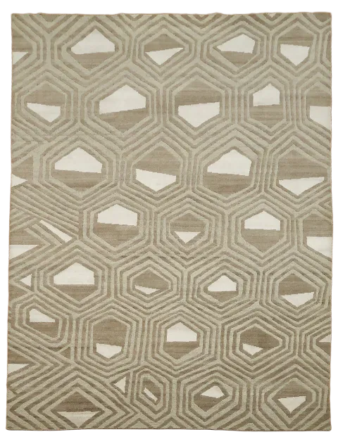 Geometric Modern Oriental Area Rug 9x12