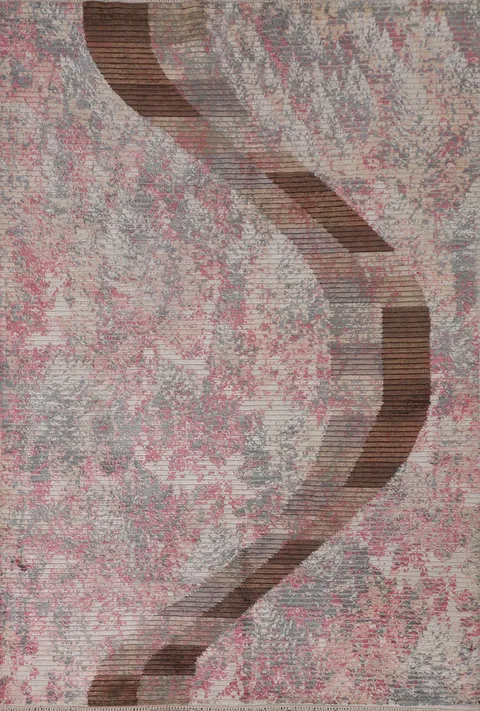 Striped Abstract Oriental Area Rug 6x8