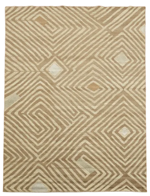 Geometric Modern Oriental Area Rug 9x12