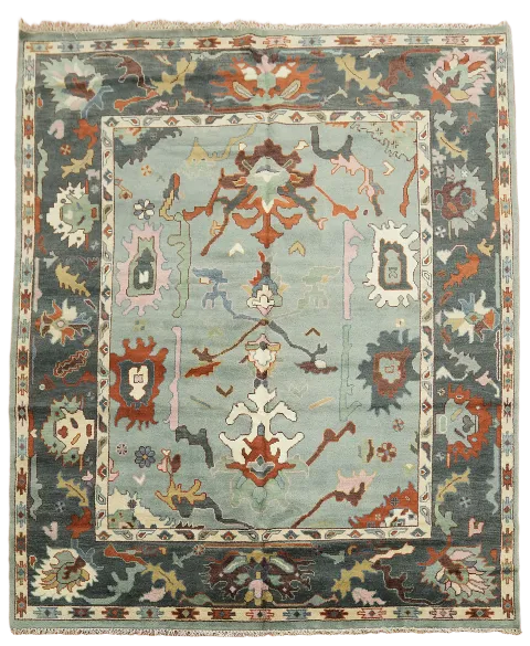 Timeless Artisan Rug in Soft Pastels and Bold Accents 8x10