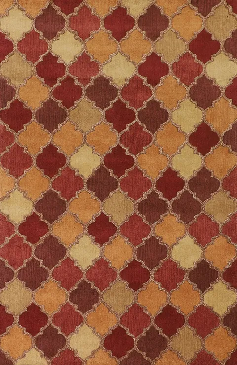 All-Over Trellis Gabbeh Indian Area Rug 5x8
