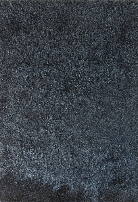 Blue Plush Shaggy Indian Area Rug 5x8