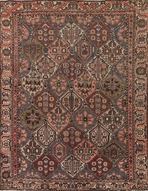 Vegetable Dye Wool Bakhtiari Persian Rug 5x6