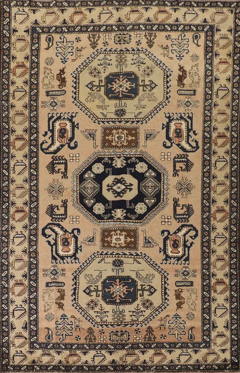 Vintage Tribal Ardebil Persian Area Rug 7x10