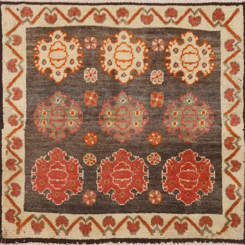 Geometric Wool Shiraz Persian Square Rug 2x2