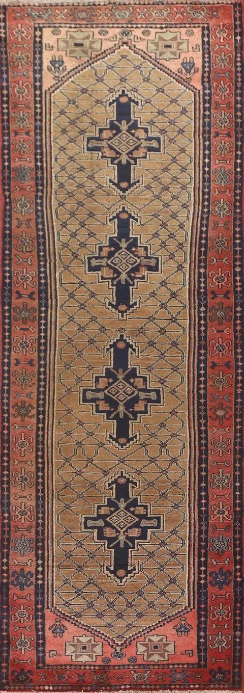 Vintage Wool Koliaei Persian Runner Rug 3x12