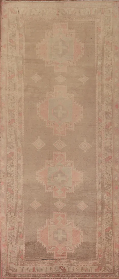 Vintage Wool Ardebil Persian Runner Rug 4x11