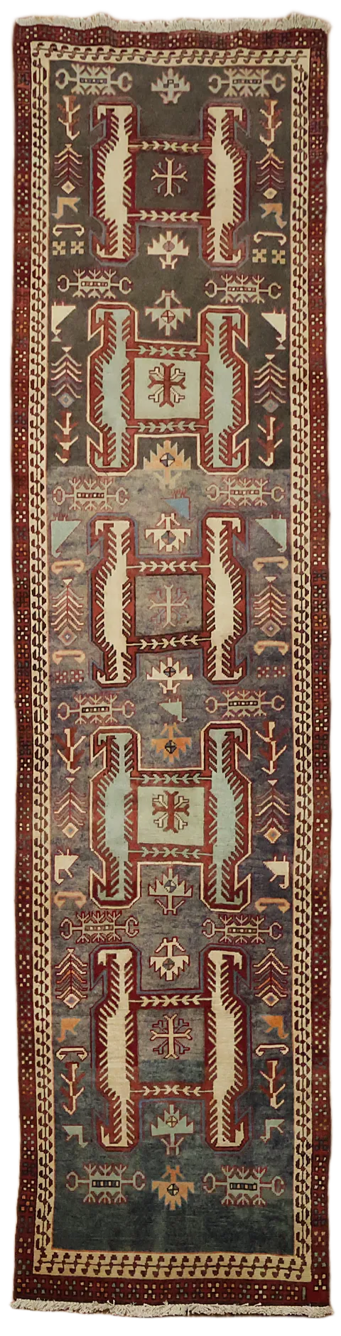 Tribal Wool Ardebil Persian Runner Rug 2x10