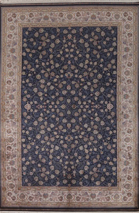 Blue Floral Tabriz Oriental Traditional Rug 7x10