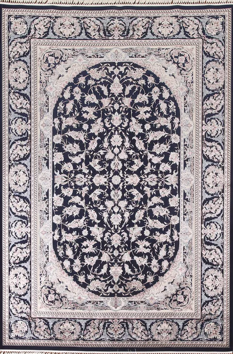 Navy Blue Kashan Traditional Area Rug 7x10