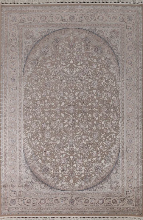 Brown Turkish Kashan Traditional Rug 7x10