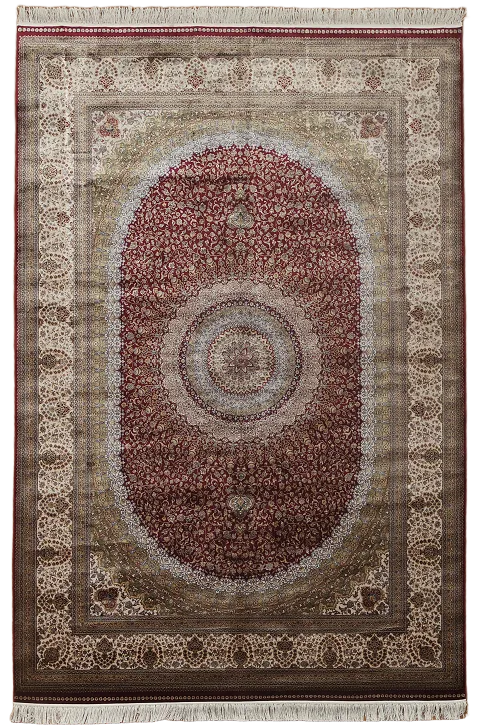 Floral Red Qum Traditional Area Rug 7x10