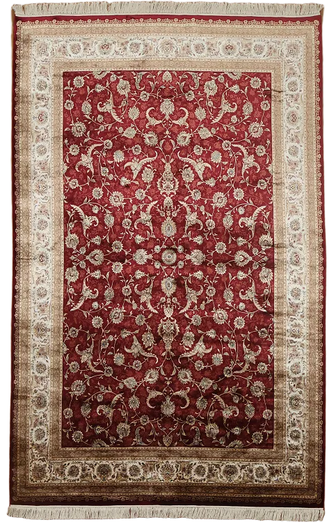 All-Over Floral Tabriz Traditional Area Rug 6x9