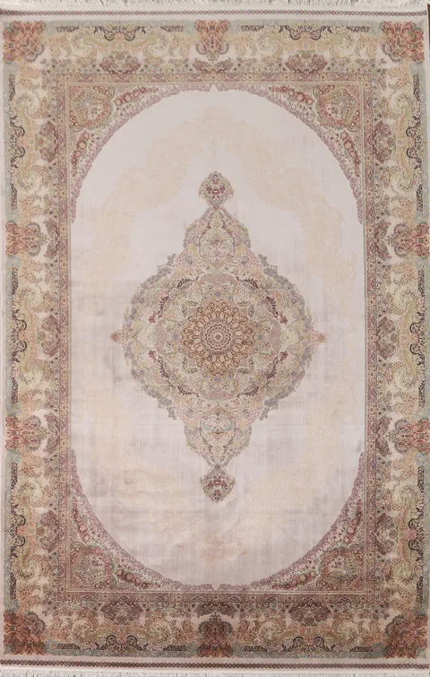 Traditional Silk Qum Turkish Area Rug 7x10