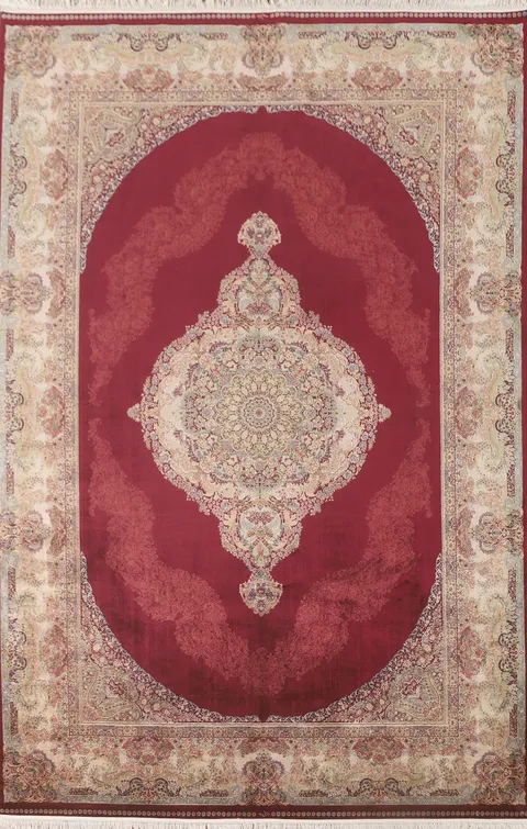 Traditional Qum Turkish Area Rug 7x10