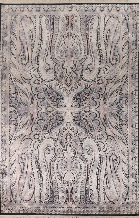 Traditional Silk Kashan Turkish Area Rug 7x10