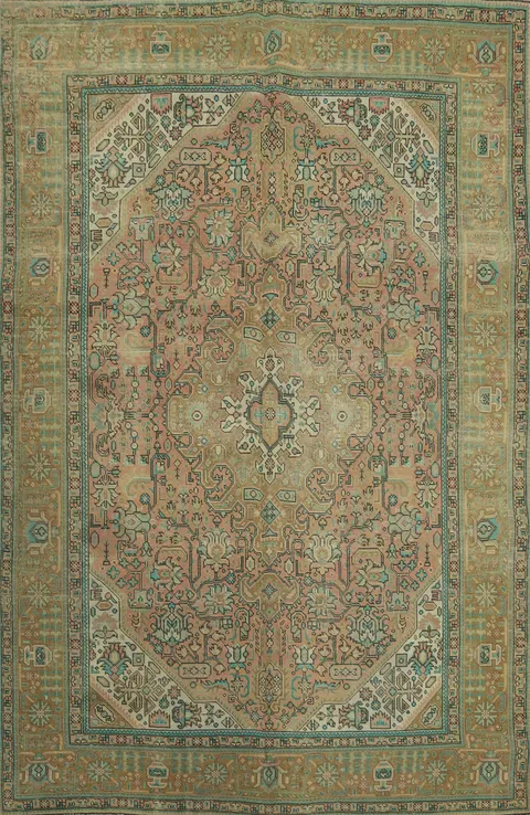 Distressed Tabriz Persian Area Rug 7x10