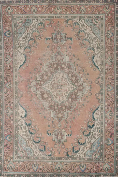 Distressed Tabriz Persian Area Rug 6x9